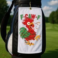 F-CAW-F Funny Christmas Santa Crow Golf Towel thumb 2