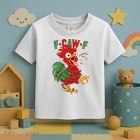 F-CAW-F Funny Christmas Santa Crow Toddler T-Shirt thumb 3