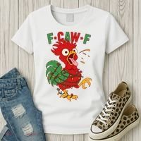 F-CAW-F Funny Christmas Santa Crow Women's T-Shirt thumb 3