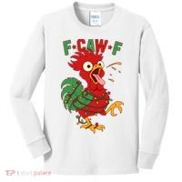 F-CAW-F Funny Christmas Santa Crow Kids Long Sleeve Shirt thumb 0