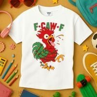 F-CAW-F Funny Christmas Santa Crow Kids T-Shirt thumb 3