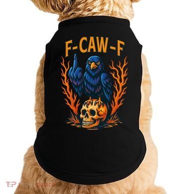 F-Caw-F Funny Crow Skeleton Skull Meme Doggie Tank