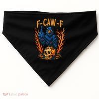 F-Caw-F Funny Crow Skeleton Skull Meme USA-Made Doggie Bandana thumb 0