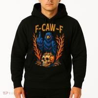F-Caw-F Funny Crow Skeleton Skull Meme Hoodie thumb 2