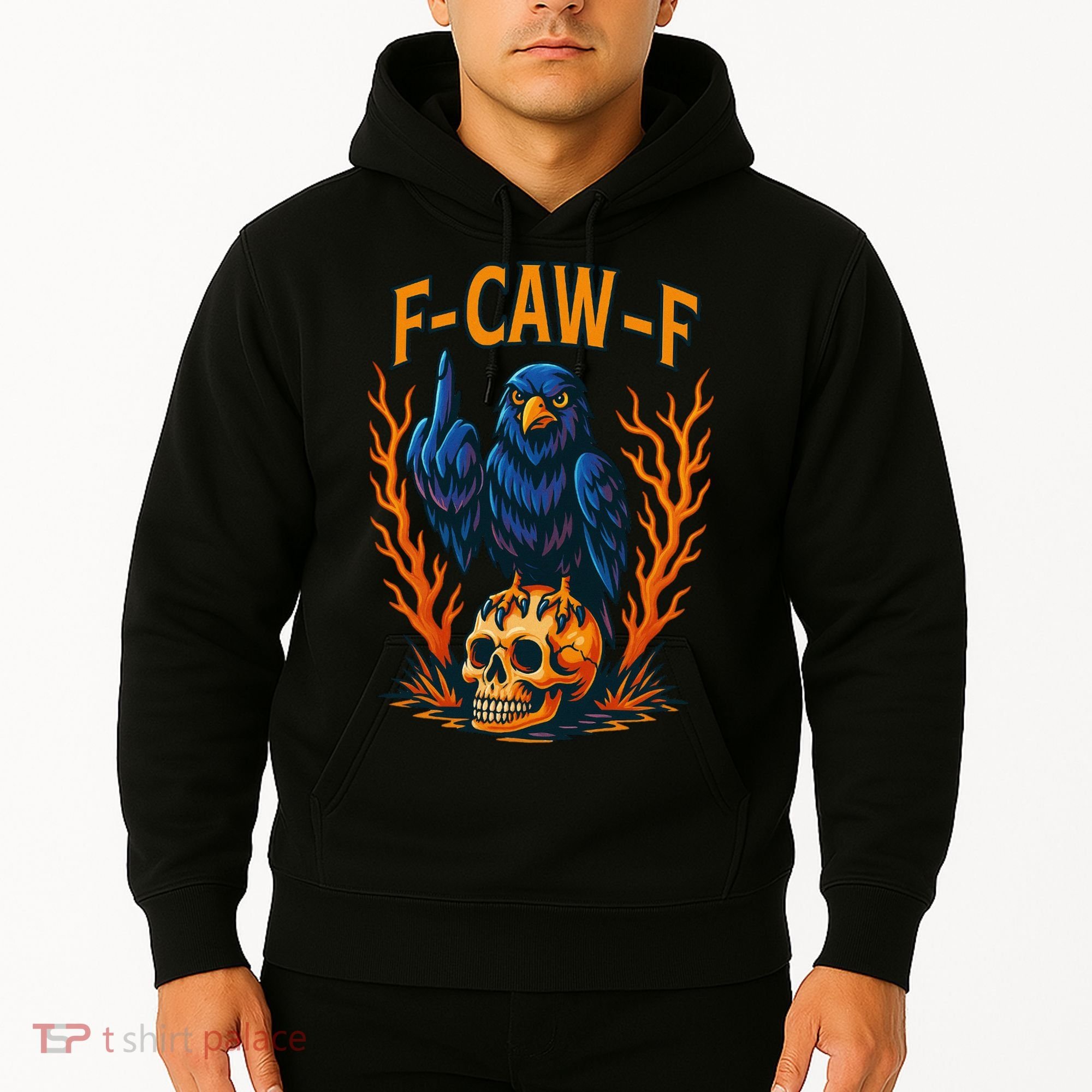 F-Caw-F Funny Crow Skeleton Skull Meme Hoodie