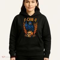 F-Caw-F Funny Crow Skeleton Skull Meme Hoodie thumb 5