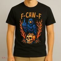 F-Caw-F Funny Crow Skeleton Skull Meme T-Shirt thumb 3