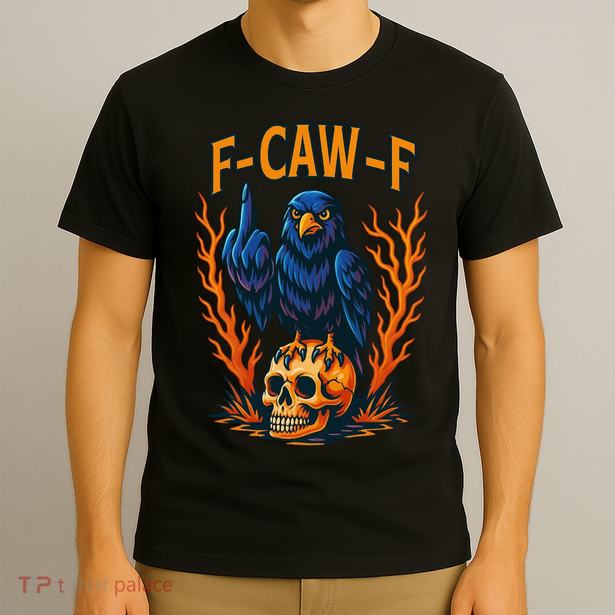 F-Caw-F Funny Crow Skeleton Skull Meme T-Shirt