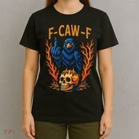 F-Caw-F Funny Crow Skeleton Skull Meme T-Shirt thumb 4
