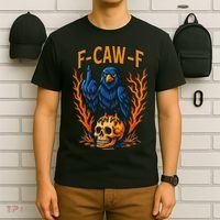 F-Caw-F Funny Crow Skeleton Skull Meme T-Shirt thumb 6