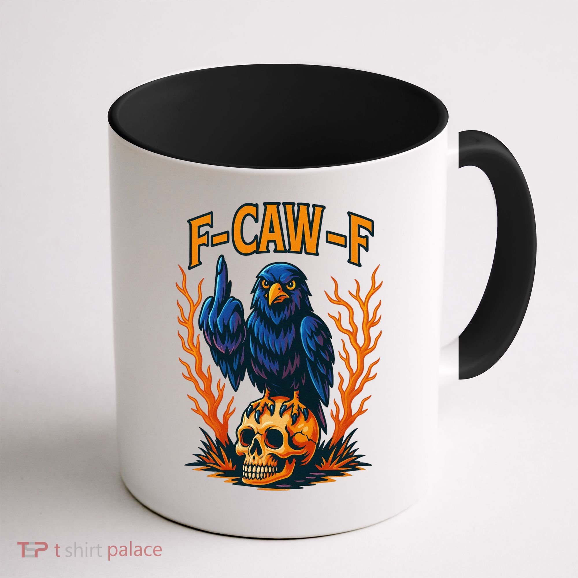 F-Caw-F Funny Crow Skeleton Skull Meme Coffee Mug