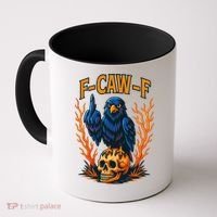 F-Caw-F Funny Crow Skeleton Skull Meme Coffee Mug thumb 0