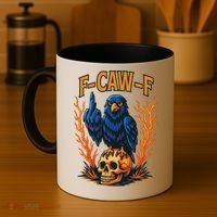 F-Caw-F Funny Crow Skeleton Skull Meme Coffee Mug thumb 4