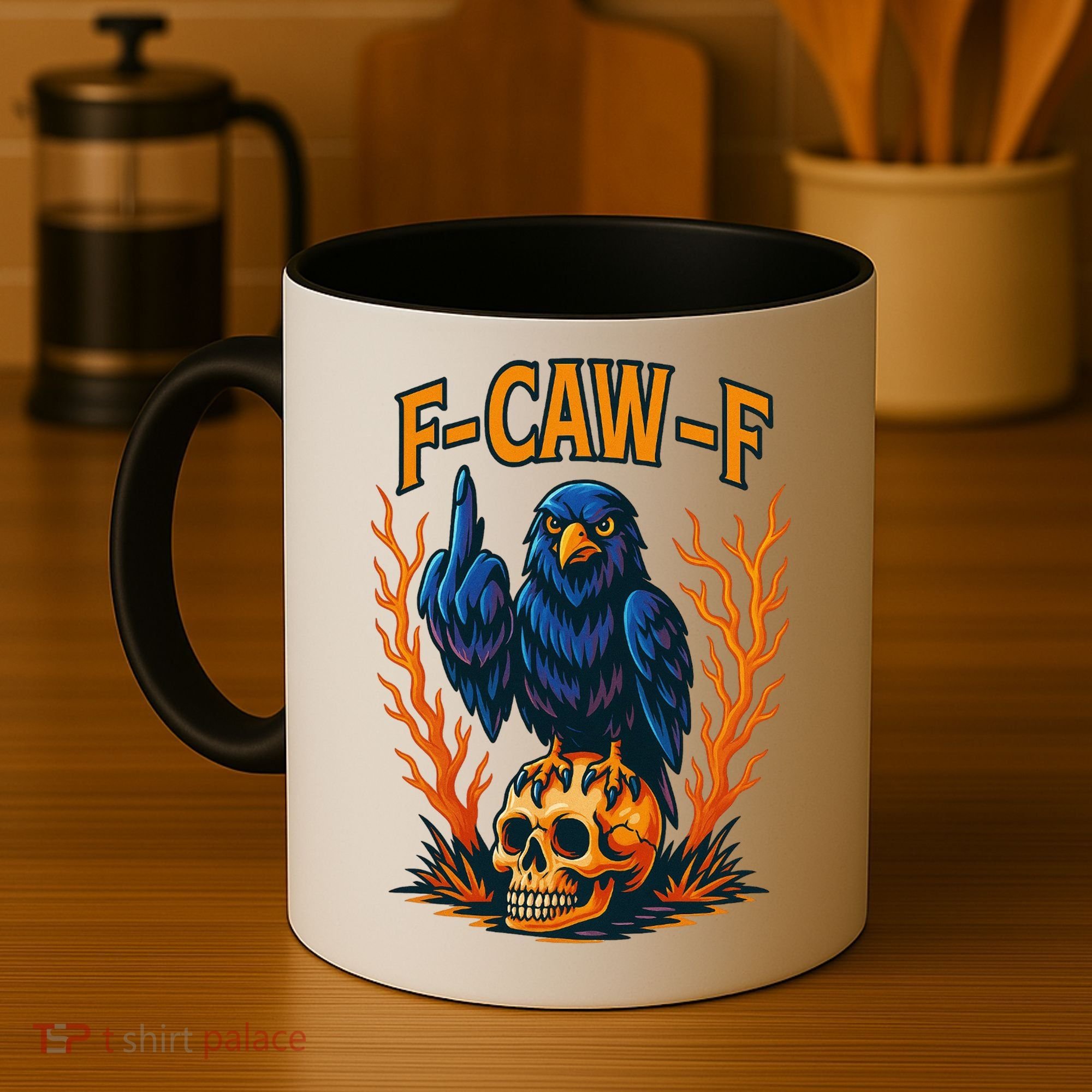 F-Caw-F Funny Crow Skeleton Skull Meme Coffee Mug