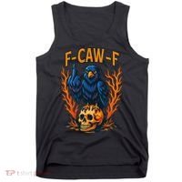 F-Caw-F Funny Crow Skeleton Skull Meme Tank Top thumb 0
