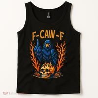 F-Caw-F Funny Crow Skeleton Skull Meme Tank Top thumb 2