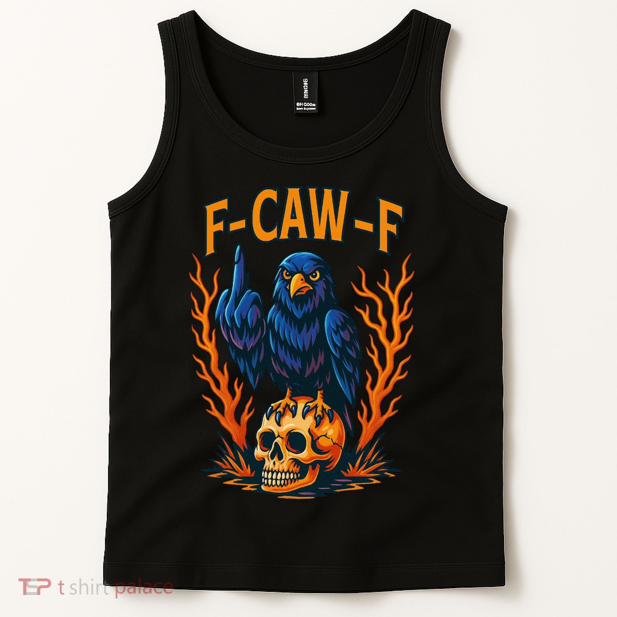 F-Caw-F Funny Crow Skeleton Skull Meme Tank Top