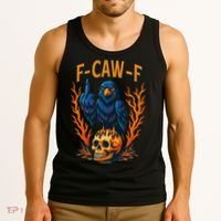 F-Caw-F Funny Crow Skeleton Skull Meme Tank Top thumb 3