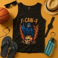 F-Caw-F Funny Crow Skeleton Skull Meme Tank Top thumb 4