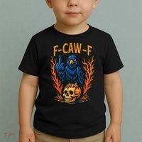 F-Caw-F Funny Crow Skeleton Skull Meme Toddler T-Shirt thumb 2