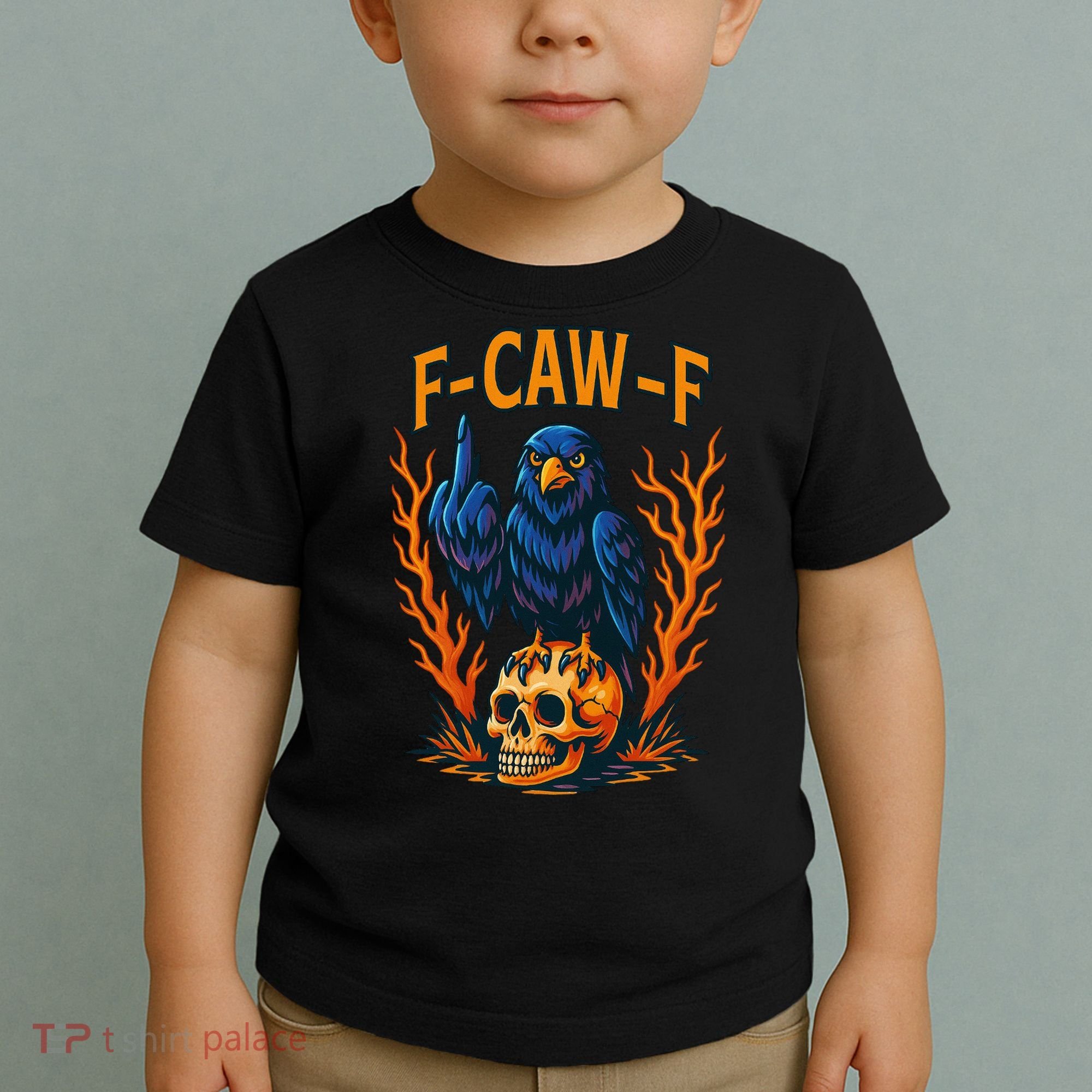 F-Caw-F Funny Crow Skeleton Skull Meme Toddler T-Shirt