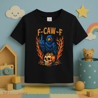 F-Caw-F Funny Crow Skeleton Skull Meme Toddler T-Shirt thumb 3