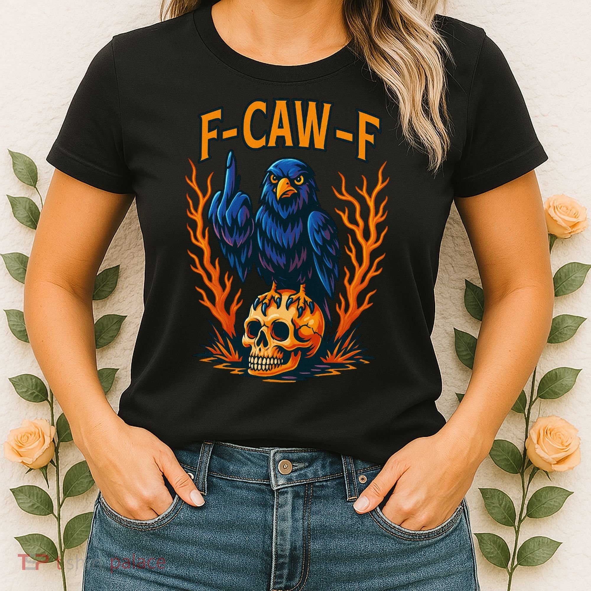 F-Caw-F Funny Crow Skeleton Skull Meme Women's T-Shirt