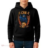 F-Caw-F Funny Crow Skeleton Skull Meme Kids Hoodie thumb 4