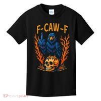 F-Caw-F Funny Crow Skeleton Skull Meme Kids T-Shirt thumb 0