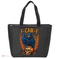 F-Caw-F Funny Crow Skeleton Skull Meme Tote Bag thumb 0