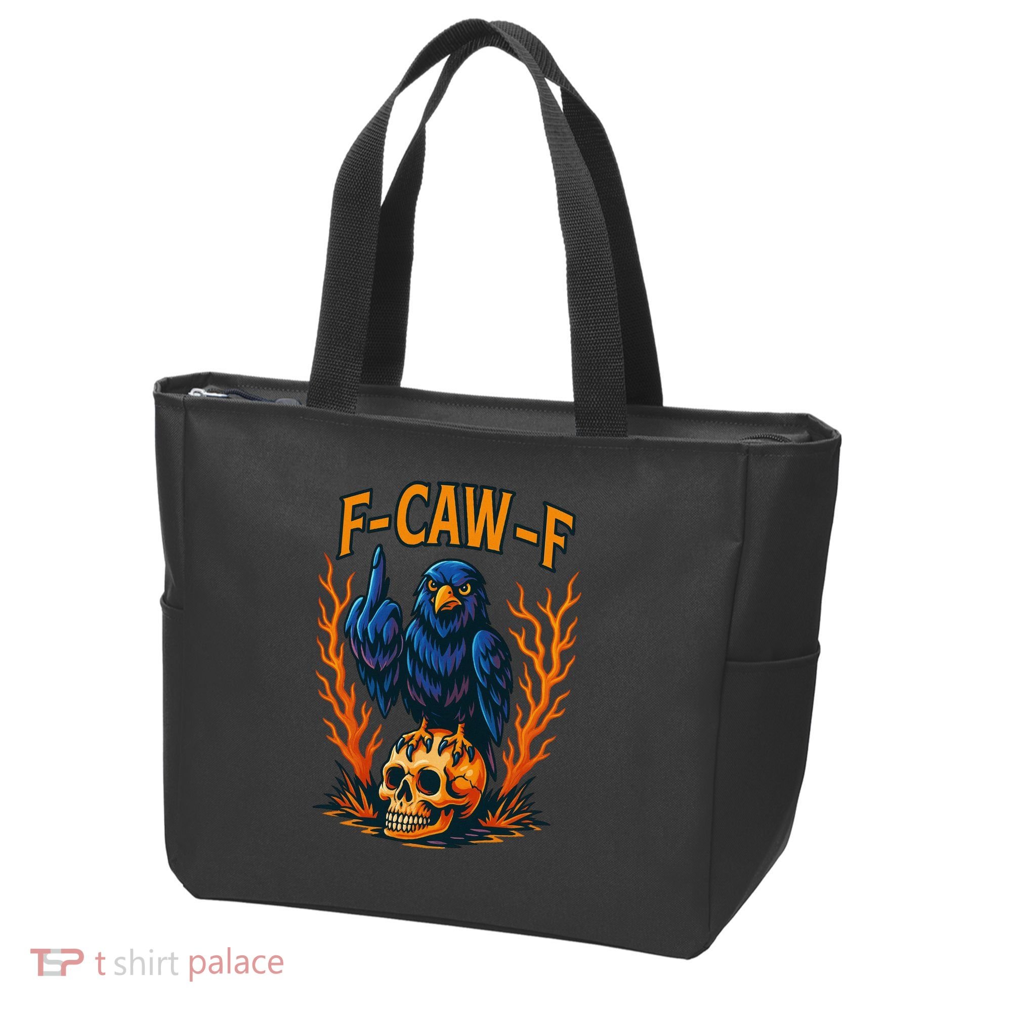 F-Caw-F Funny Crow Skeleton Skull Meme Tote Bag