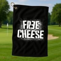 Funny Free Cheese Golf Towel thumb 1
