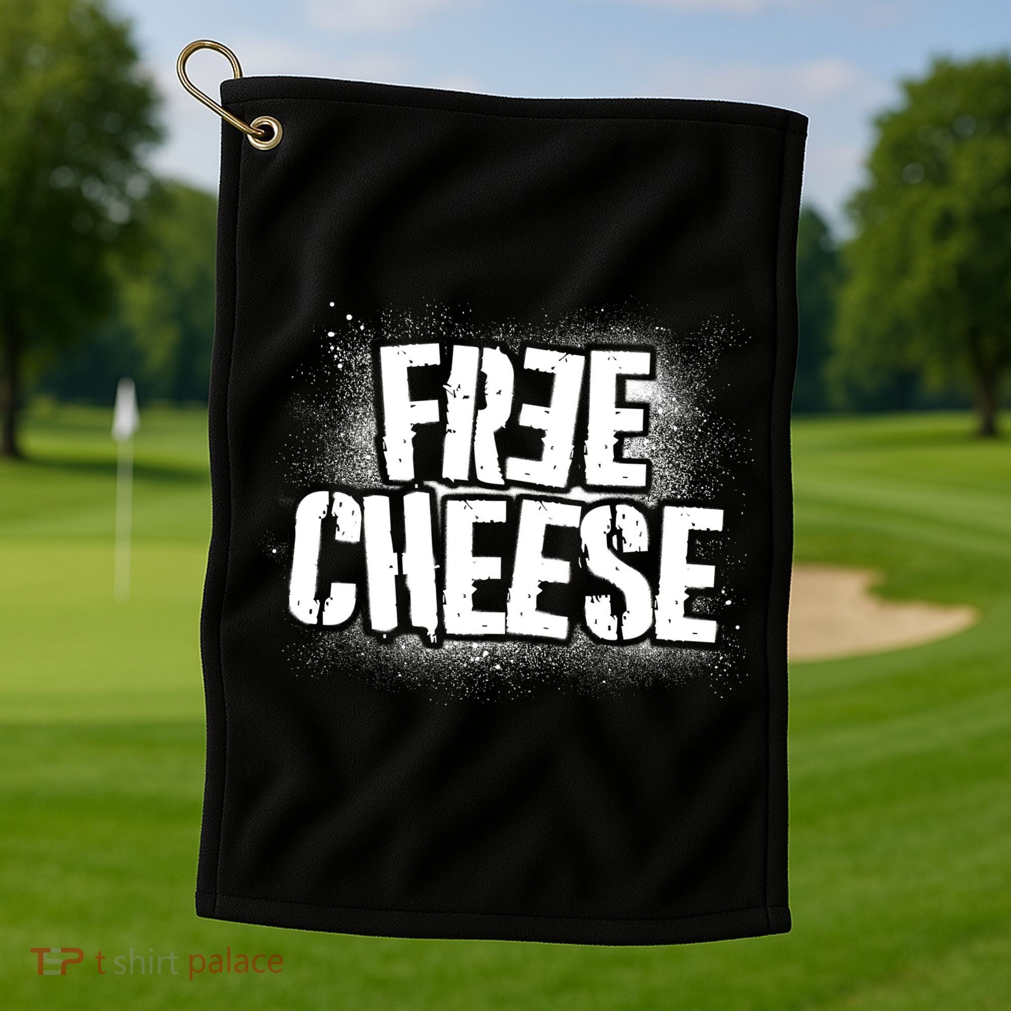 Funny Free Cheese Golf Towel