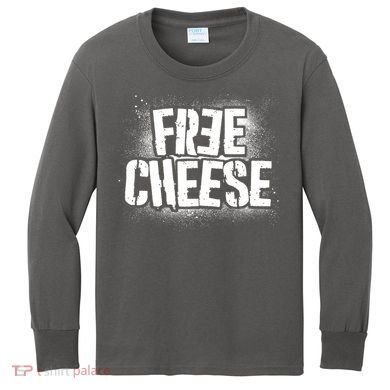 Funny Free Cheese Kids Long Sleeve Shirt
