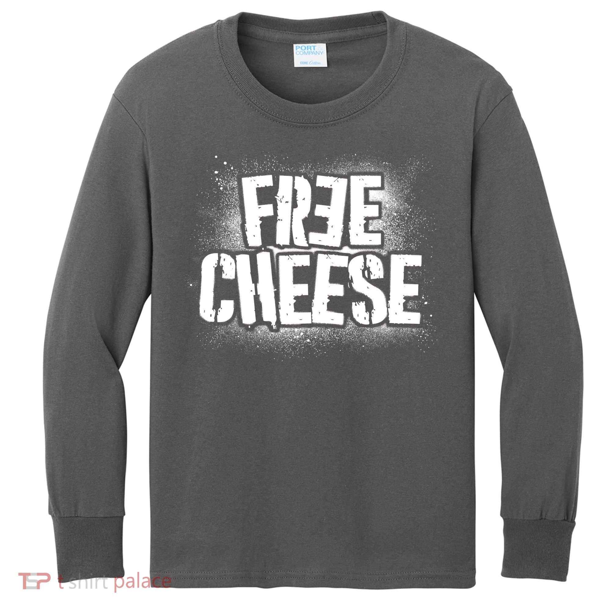 Funny Free Cheese Kids Long Sleeve Shirt