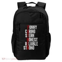 Fathers Funny Caring Stern Honest Reliable Strong Backpack thumb 0
