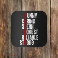 Fathers Funny Caring Stern Honest Reliable Strong Coaster thumb 0