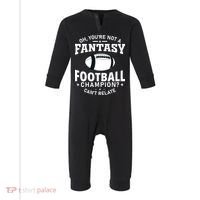 Fantasy Football Champion Slogan Infant Fleece One Piece thumb 0