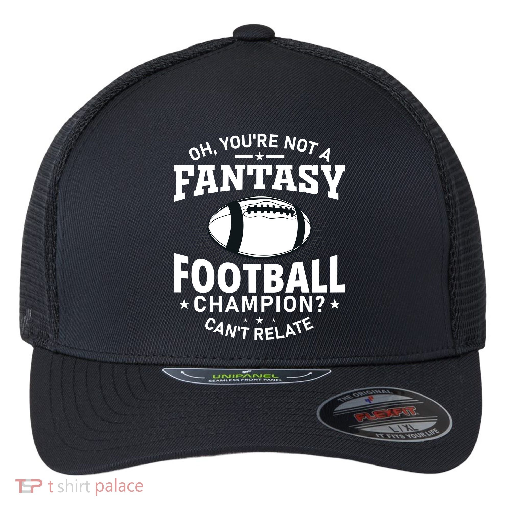 Fantasy Football Champion Slogan Flexfit Unipanel Trucker Cap