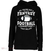 Fantasy Football Champion Slogan Womens Funnel Neck Pullover Hood thumb 0