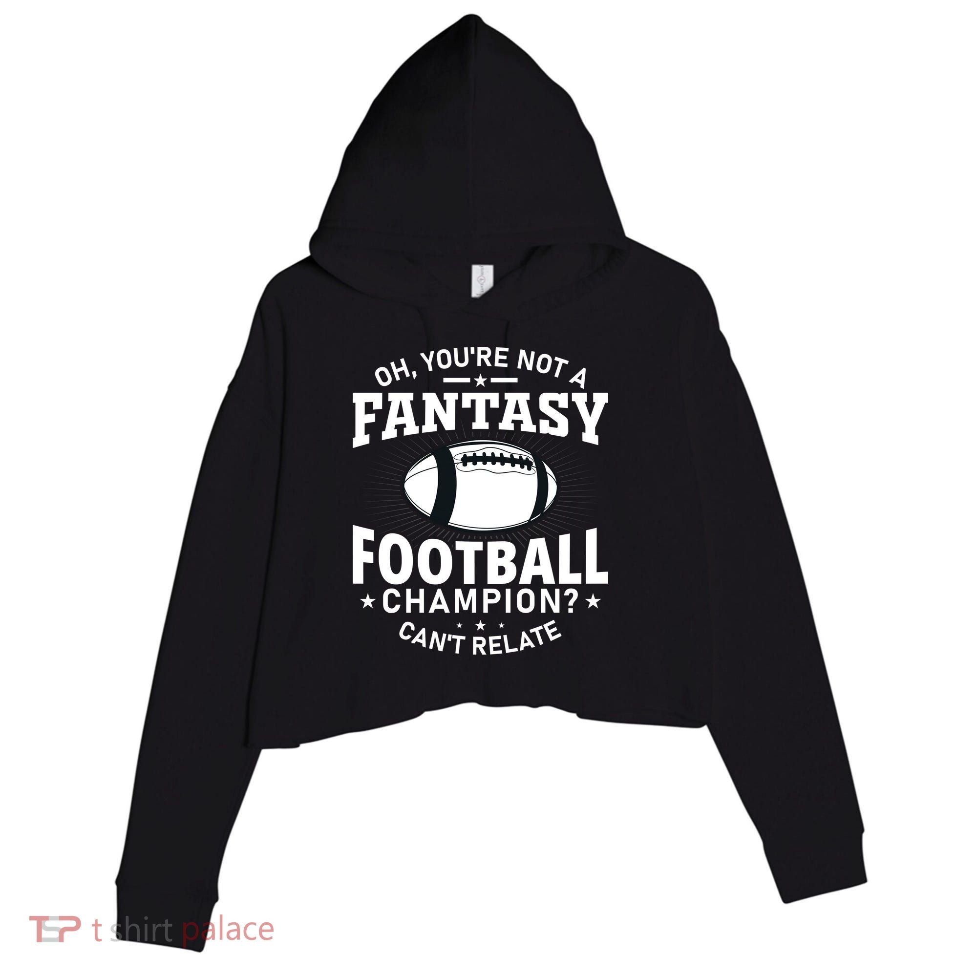 Fantasy Football Champion Slogan Crop Fleece Hoodie