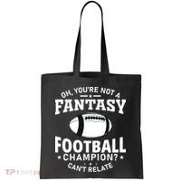 Fantasy Football Champion Slogan Tote Bag thumb 0