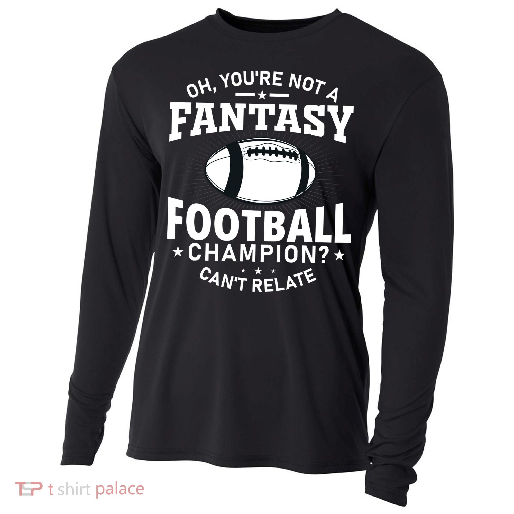 Fantasy Football Champion Slogan Cooling Performance Long Sleeve Crew