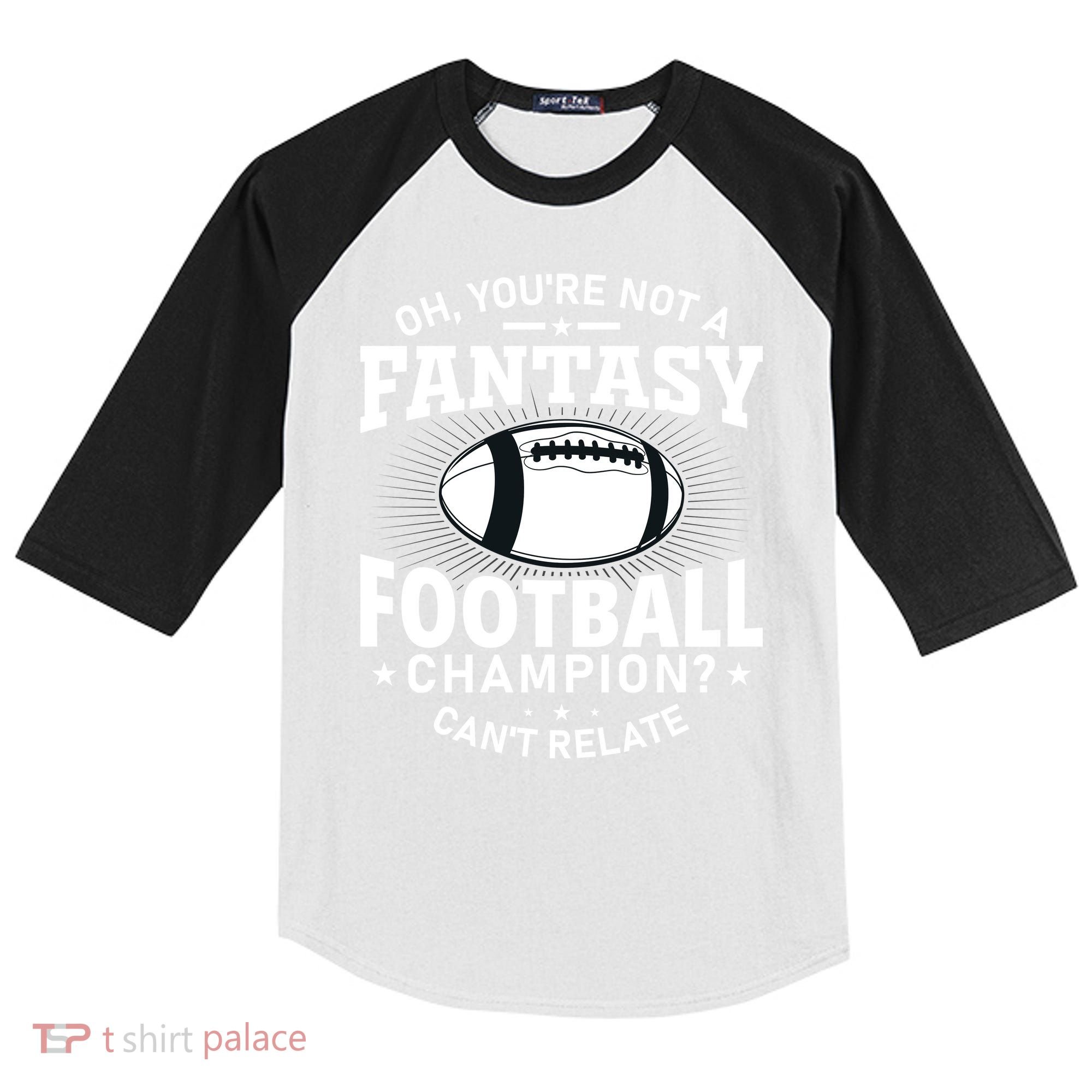 Fantasy Football Champion Slogan Kids Colorblock Raglan Jersey