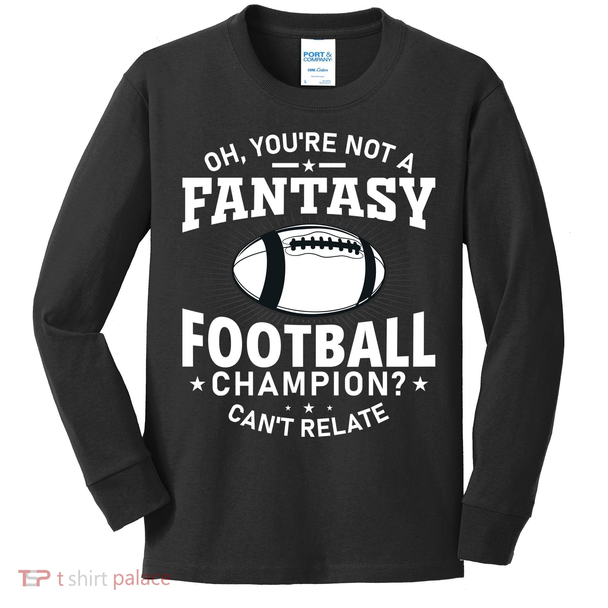 Fantasy Football Champion Slogan Kids Long Sleeve Shirt
