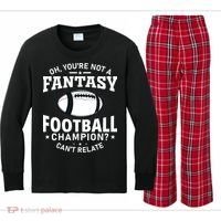 Fantasy Football Champion Slogan Kids Long Sleeve Plaid Pajama Set thumb 0