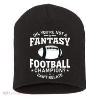 Fantasy Football Champion Slogan Short Acrylic Beanie thumb 0