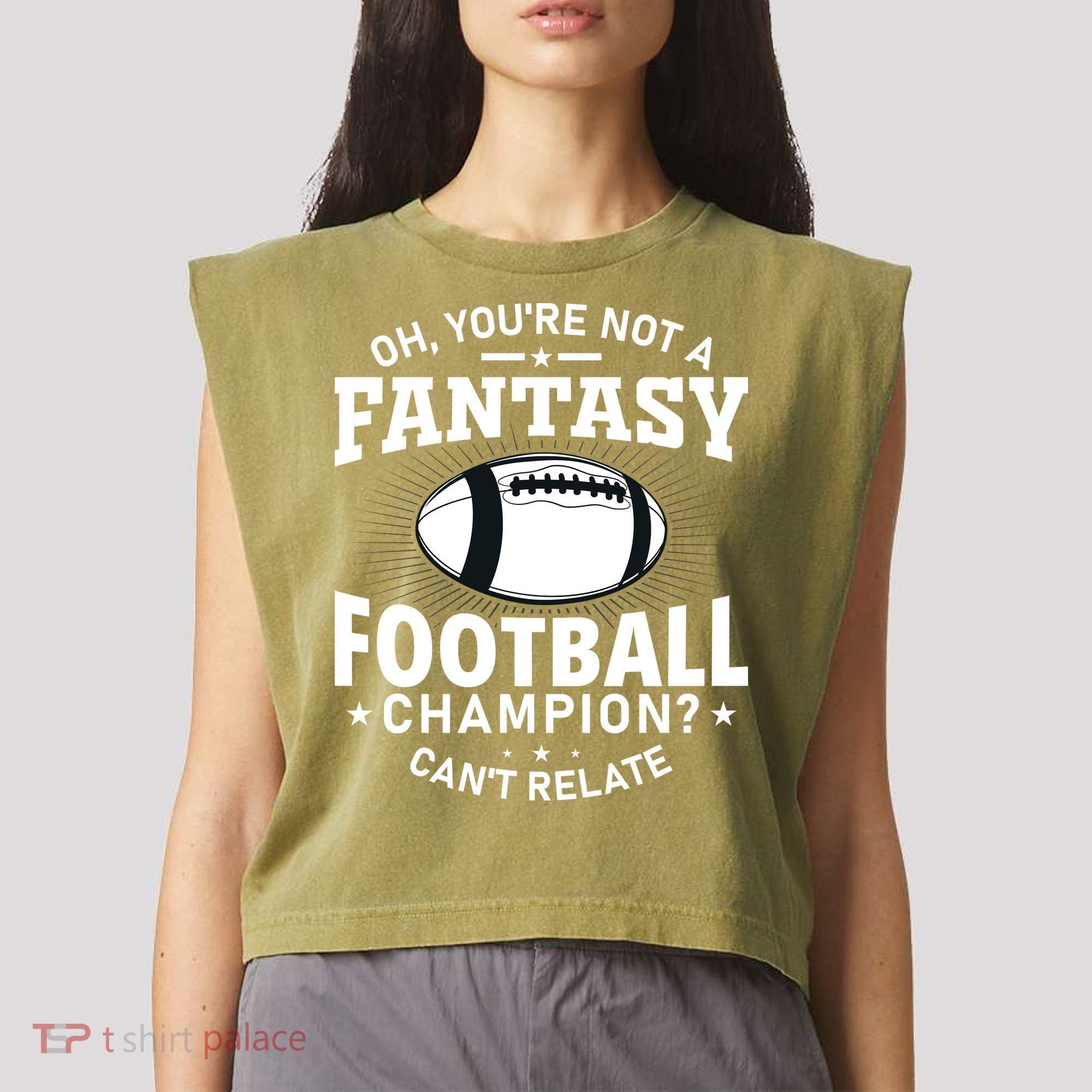 Fantasy Football Champion Slogan Garment-Dyed Women's Muscle Tee