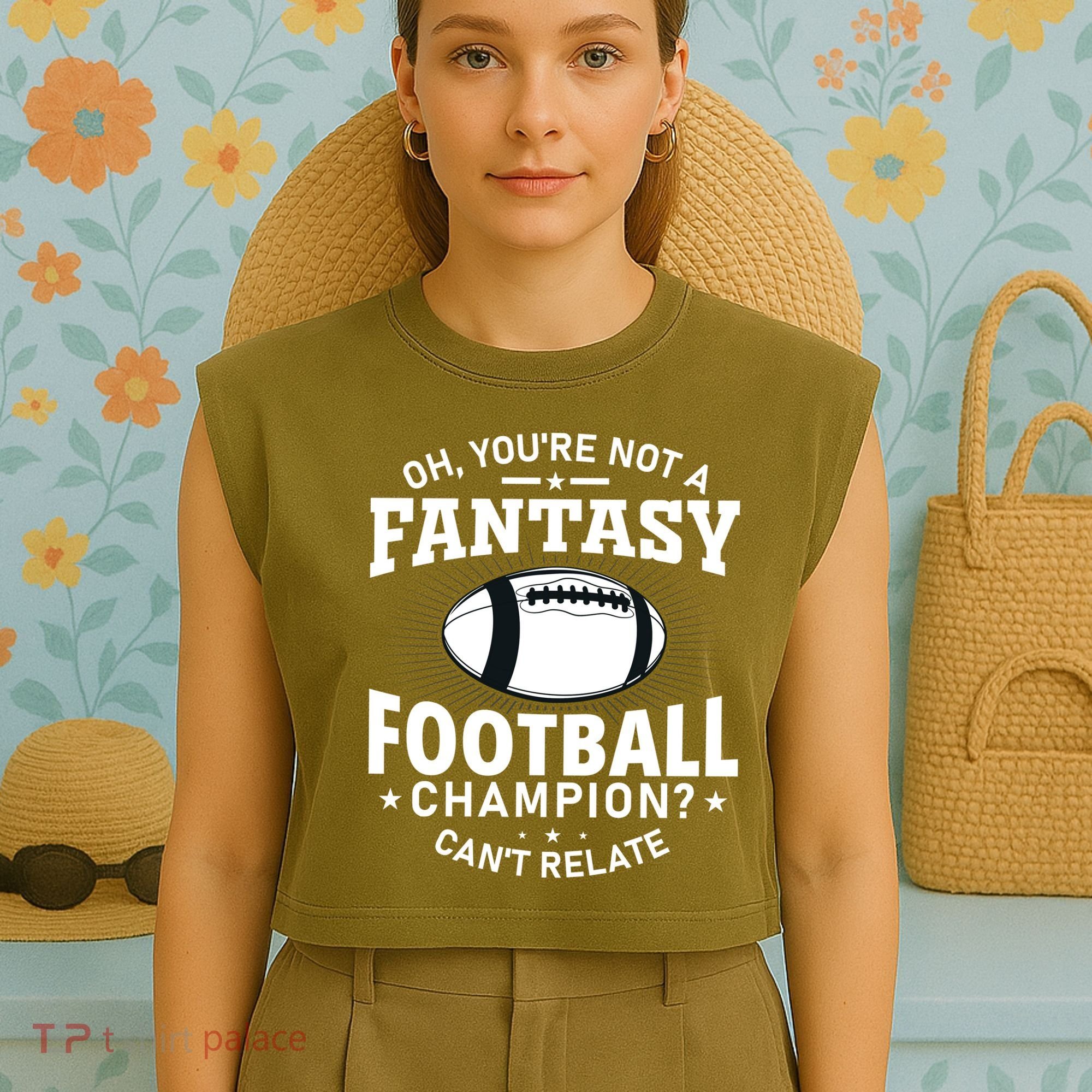 Fantasy Football Champion Slogan Garment-Dyed Women's Muscle Tee