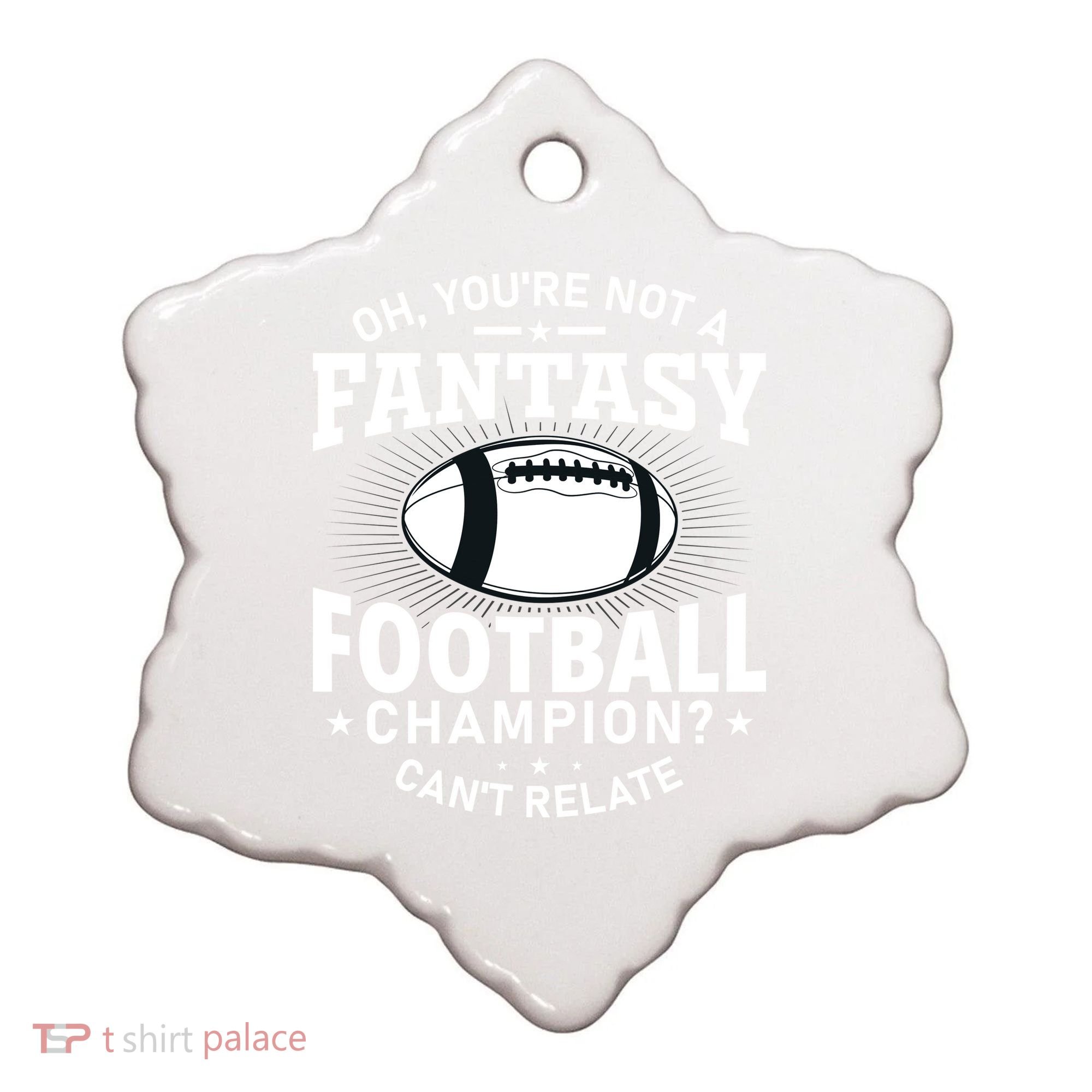 Fantasy Football Champion Slogan Ceramic Ornament